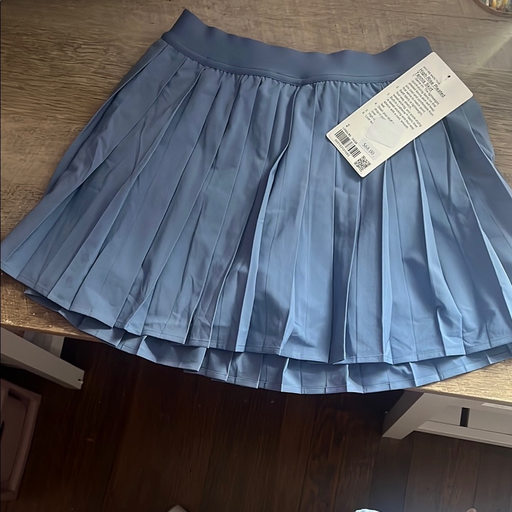 Lululemon Athletica Light Blue Pleated Mini Skirt (Never Worn)